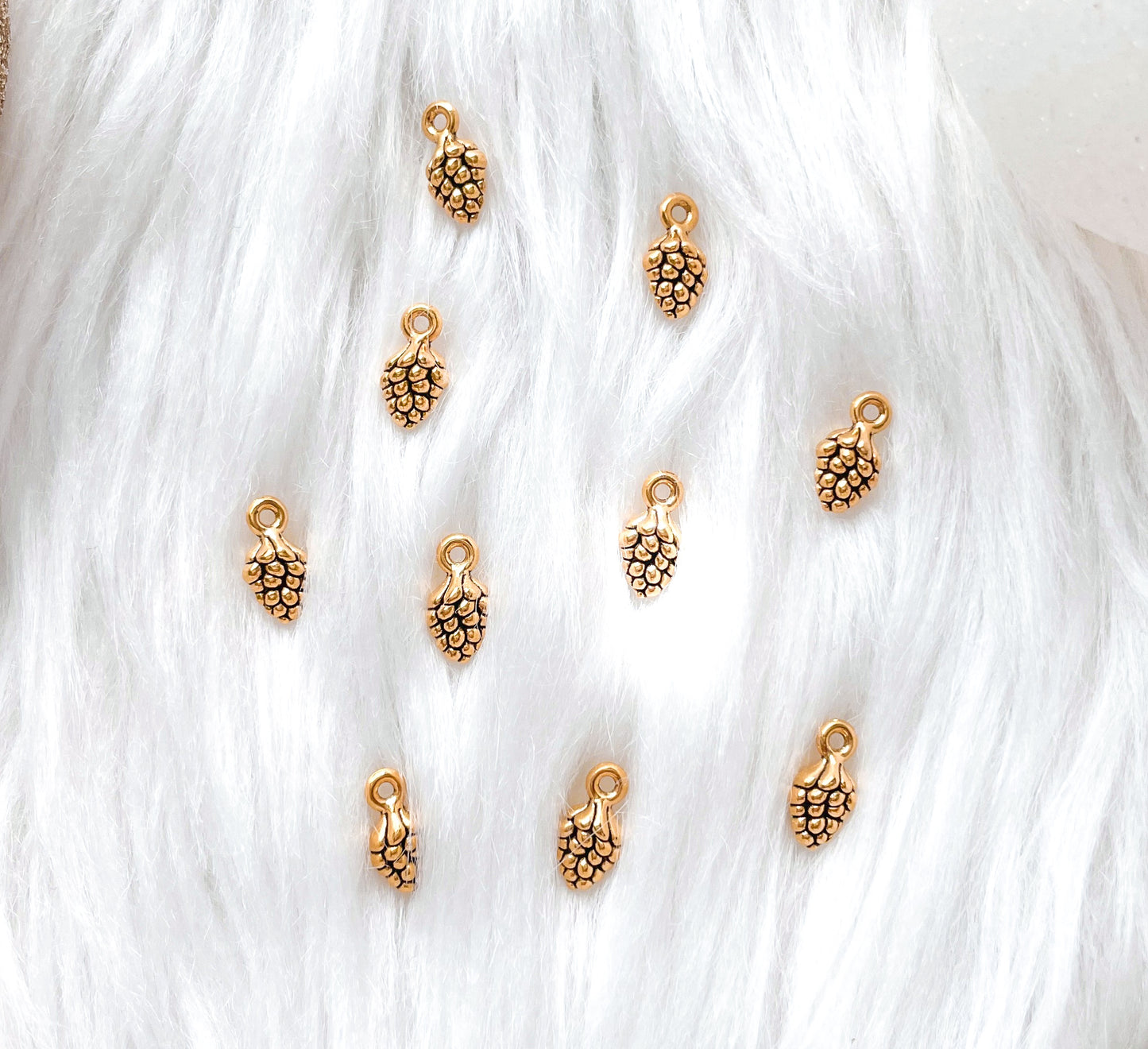 Gold Pinecone Charms