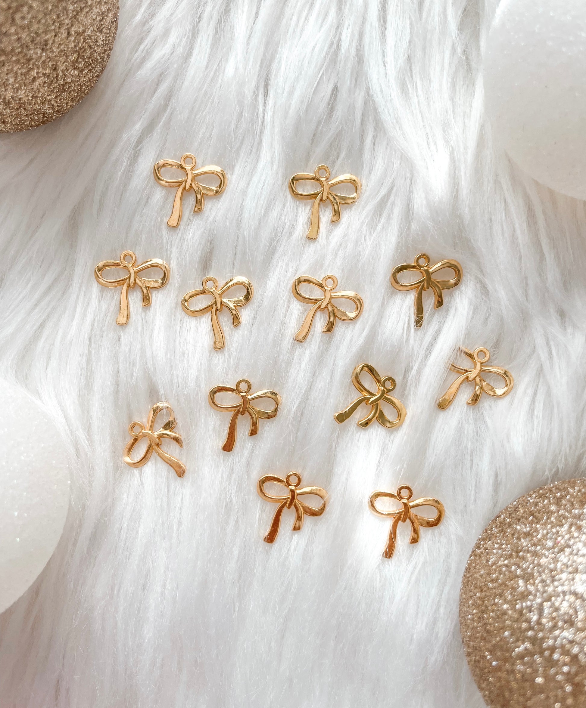 5 White Bow Charms, Wedding Bow Charm, Easter Bow Charms, Gold Bow Charms,  Jewelry Supplies, Jewelry Making, Earring Charms, Bracelet Charms 