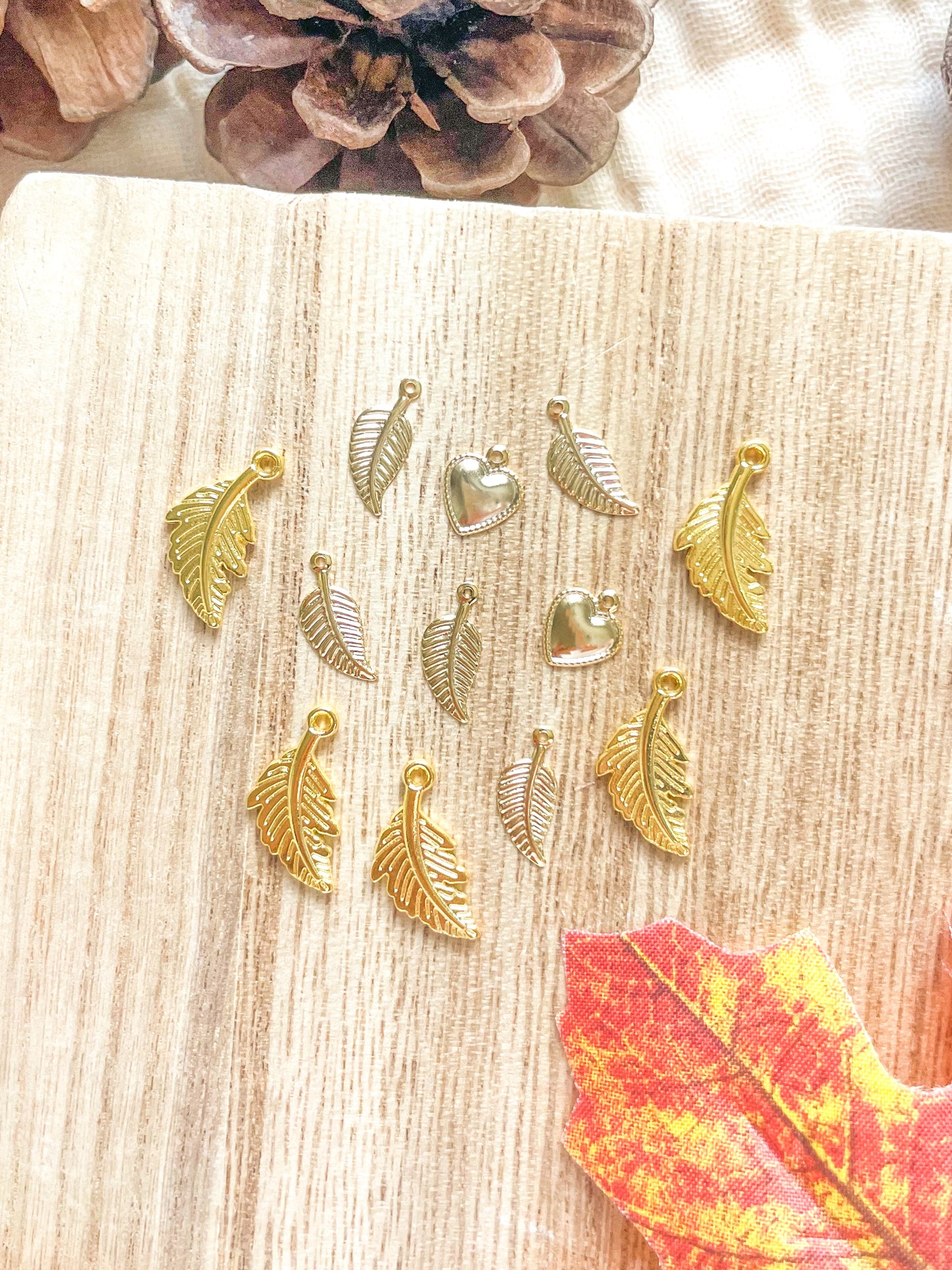 Leaf & Heart Charms