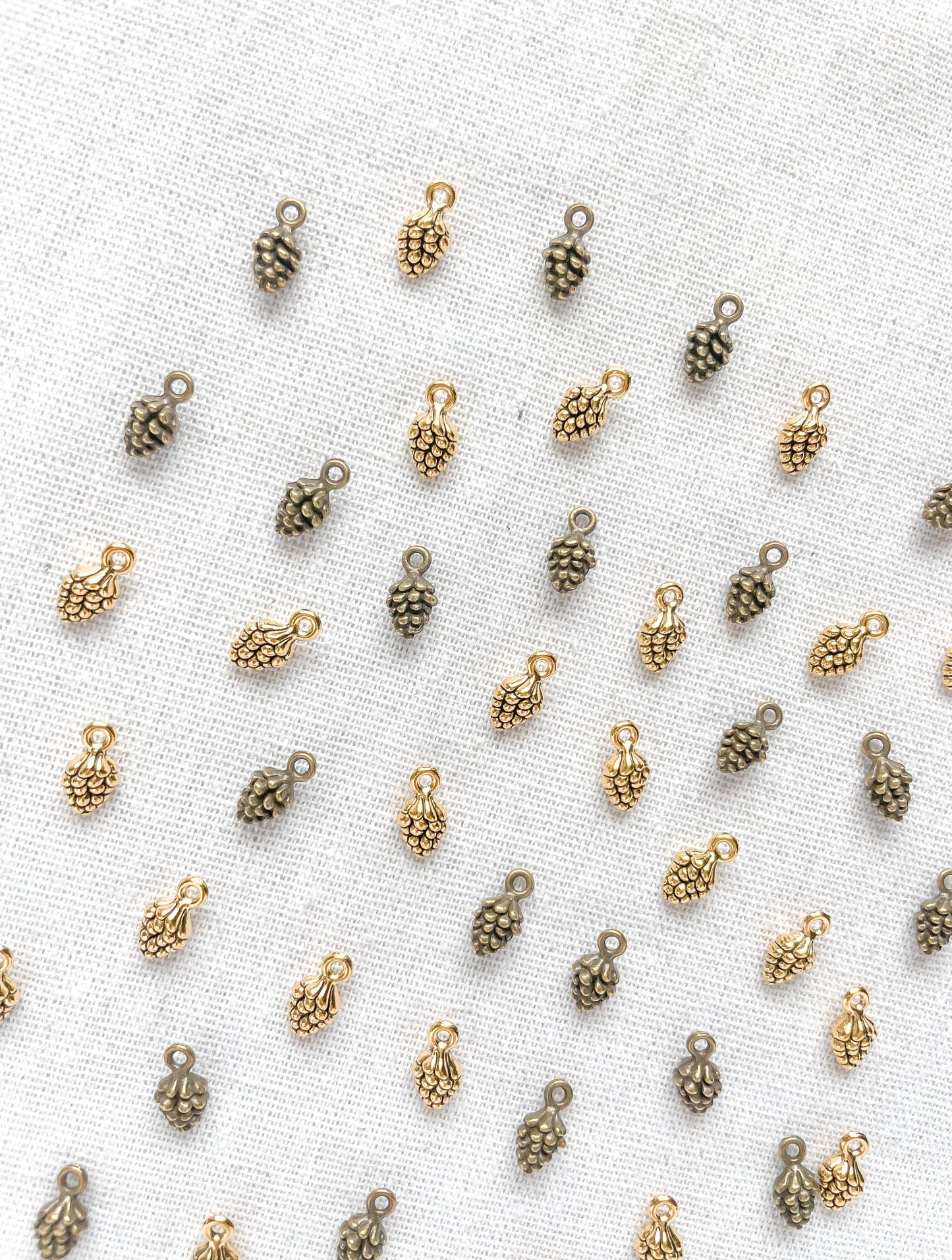 Gold Pinecone Charms